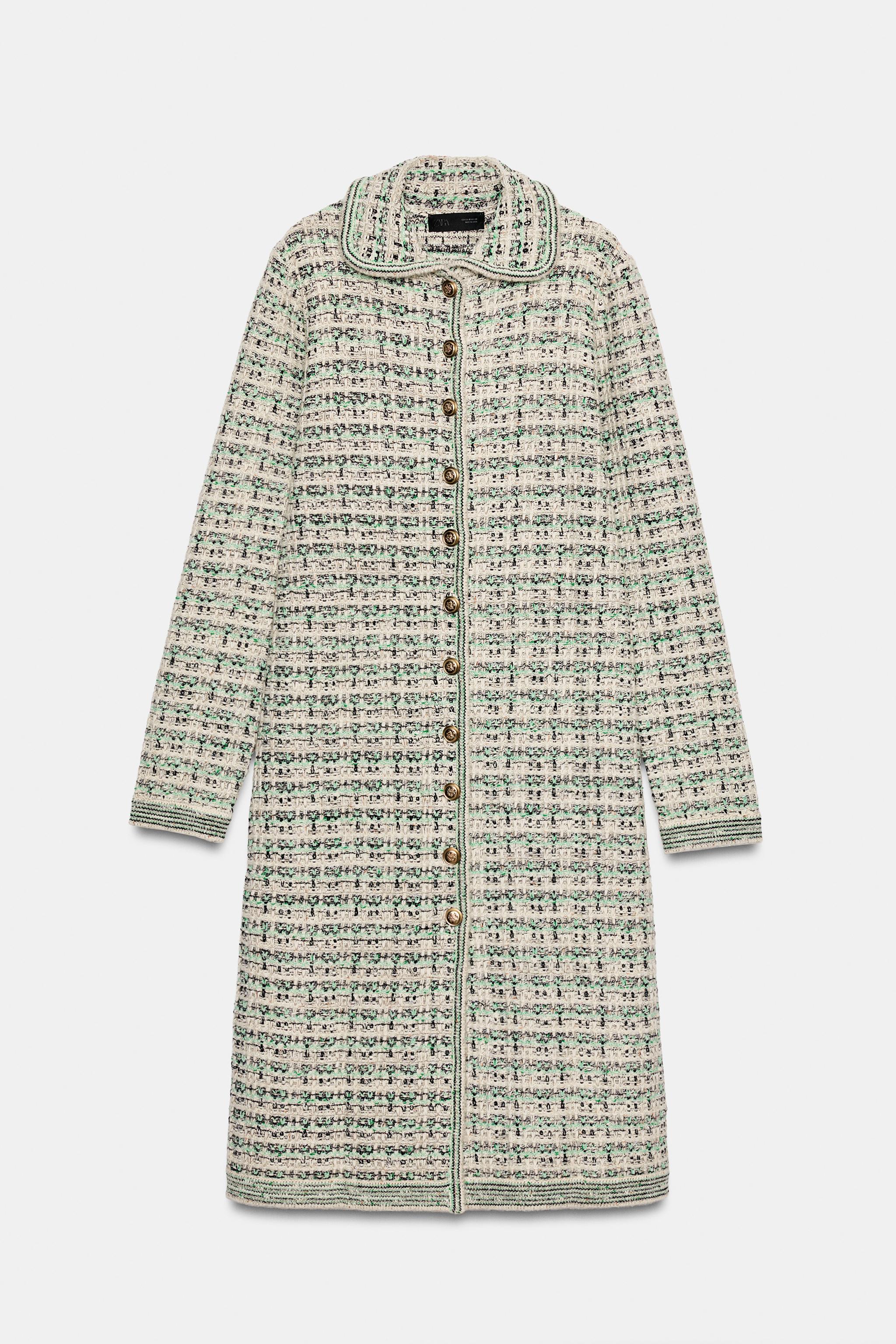 MANTEAU LONG STRUCTURÉ EN FIL MÉTALLISÉ